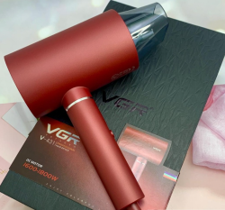 Профессиональный фен для сушки и укладки волос VGR V-431 VOYAGER 1600-1800W (2 темп. режима, 2 скорости) в подарочной упаковке